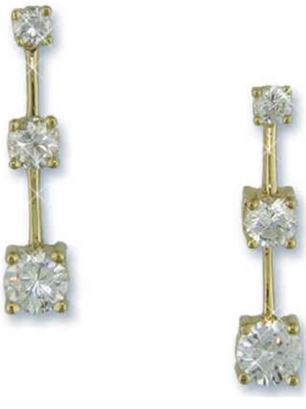 2ct cz simulated long ladies fashion, jewelry diamond drop dangle earrings gold